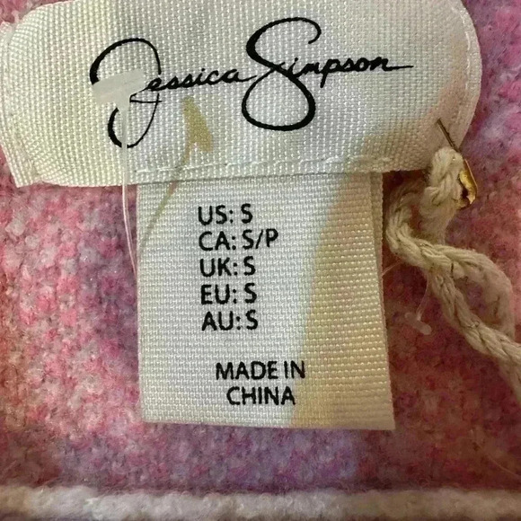 Jessica Simpson Pink Color Block Cropped Sweater Size Small - Picture 2 of 5